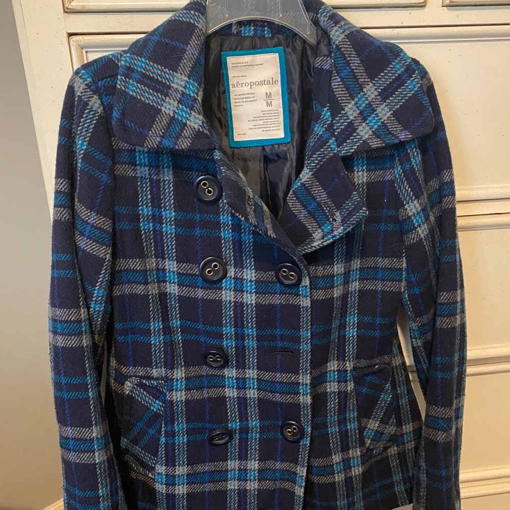 Blue and black colored Aeropostale peacoat